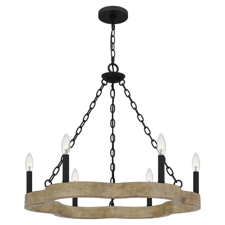 Quoizel Croix 6-Light Matte Black Chandelier CRX5027MBK